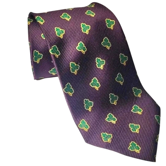 GIORGIO ARMANI Men's Purple, Green & Gold Tie - Picture 1 of 9